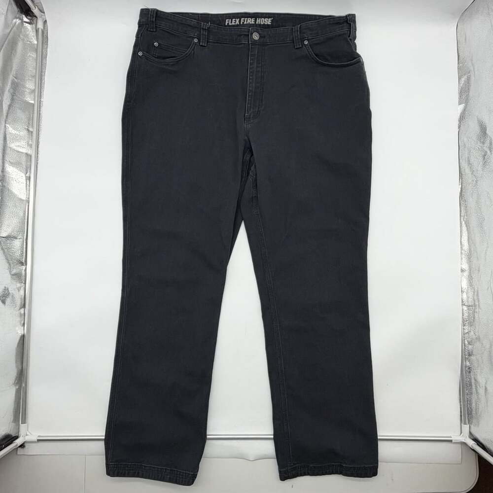 Duluth Flex Fire Hose Relaxed Fit Men's Size 44x32 Black Workwear 5-Pocket Pants